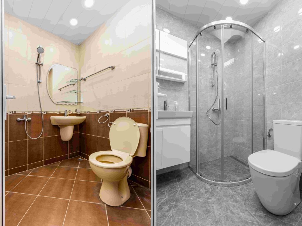 Bathroom transformation Before and After