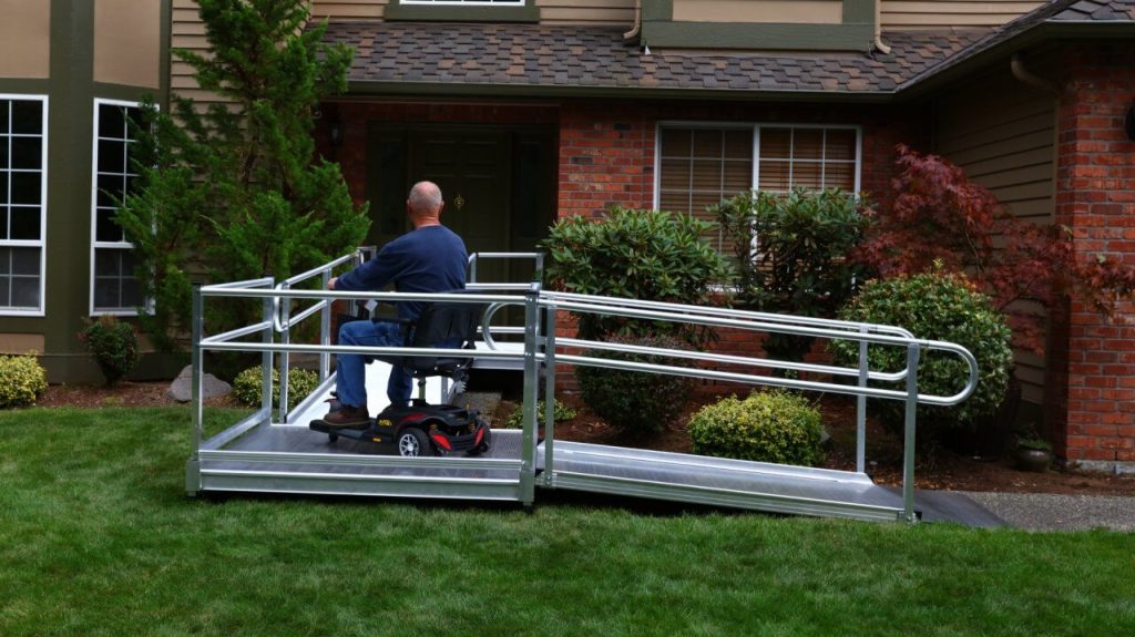 Man using grab bars